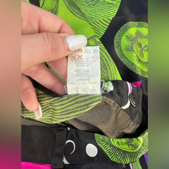 90s Vintage Gianni Versace Sun and Moon Silk Pants Sz 42 - Picture 4 of 12